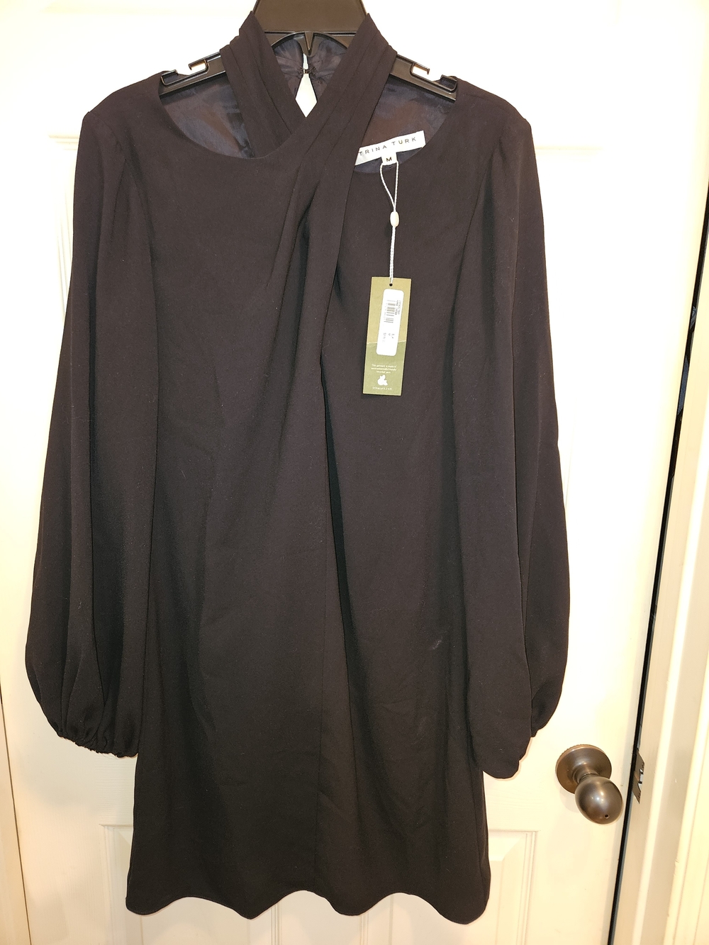 Trina Turk Black Mini Dress with Neck Wrap